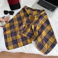 thumbnail image 6 of Unisex Checkered Layered Half Wrap Skirt Irregular Pleated Apron Skirt Tie Up A Line Hip Scarf Overskirt Shirt Extender, 6 of 9