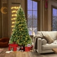 thumbnail image 4 of Resenkos 7-Foot Hinged Artificial Christmas Tree with Warm White LED Lights - Green, 4 of 8