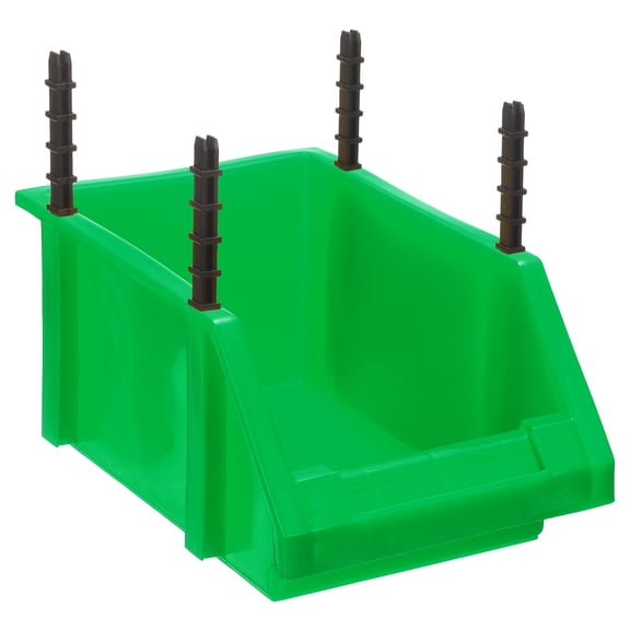 Uxcell Plastic Shelf Bins 8.3" x 5.1" x 4.3" Wall Mounted Storage Bins, Green