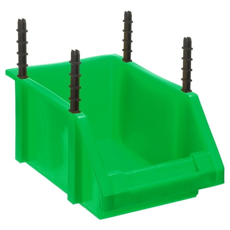 Uxcell Plastic Shelf Bins 8.3 x 5.1 x 4.3 Wall Mounted Storage Bins Green