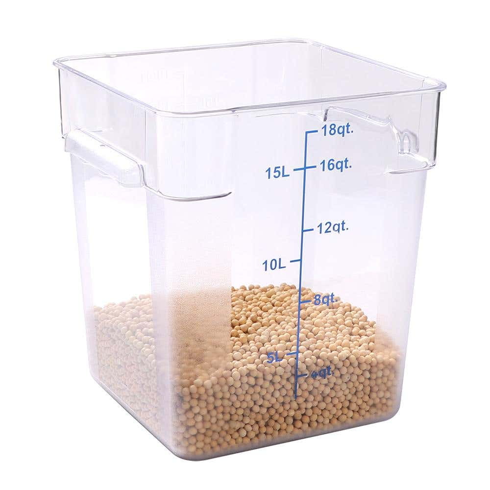 Met Lux 6 qt Square Clear Plastic Food Storage Container - with Red Volume  Markers - 9 x 9 x 7 1/2 - 10 count box