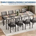 thumbnail image 7 of 5 Piece Dining Table Set for 4, Modern Kitchen Table with Upholstered Chairs for Dining Room, Wood and Metal Frame Table Set for Small Spaces, Restaurant, Gray, 7 of 7