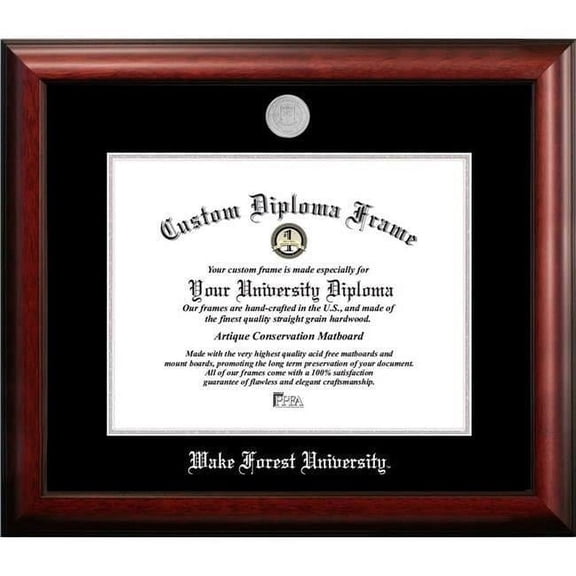 Campus Images NC991SED-1411 14 x 11 in. Wake Forest University Silver Embossed Diploma Frame
