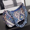 thumbnail image 3 of Bolso de mano bohemio para mujer cadena gruesa Hippie gótico axila azul, 3 of 9
