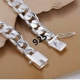 thumbnail image 3 of QQTDFG 925 Silver Men's Women Italian 10MM Link Chain Bangle Bracelet Bridal Jewelry-Heart-silver, 3 of 6