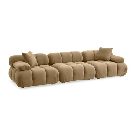 TOV Furniture Calliope Cafe Au Lait Performance Velvet Modular Sofa