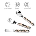 thumbnail image 3 of Rateoe Rose Flowers for Stainless Steel Kids Silverware Set - Child and Toddler Safe Flatware - Children's Knife, Fork And Spoon Set, 3 of 8