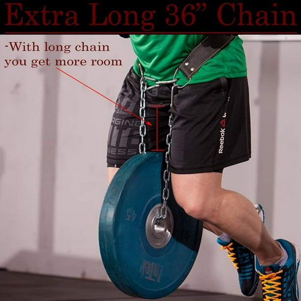 Fitness Dip Belt with Chain for Weightlifting, Pullups, Powerlifting