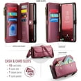 thumbnail image 2 of Compatible with Samsung Galaxy S25 FE Leather Case, [RFID Blocking] Multi-Functional Wallet Handbag Leather Case with Card Slots Kickstand Crossbody Shoulder Strap for Women Men, 2 of 8