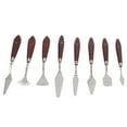 thumbnail image 1 of Painting Knife Set, Wooden Handle 8 Pcs Painting Mixing Scraper Stainless Steel  For Paint, 1 of 8