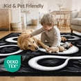 thumbnail image 4 of ODIKA 3'x5' Washable Area Rug Non-Slip, Flatweave, Easy Care Snake Serpent Retro Aesthetic With Bold Coiled Vintage Motif for Hallway, Laundry Room, 4 of 7
