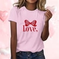 thumbnail image 3 of Perfectbot Women's Valentine Tee - Bow Heart Graphic Crewneck Short Sleeve Casual Shirt, 3 of 5