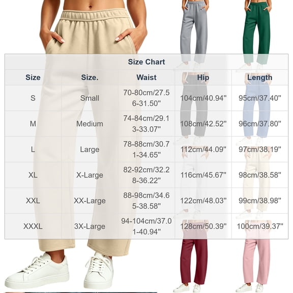 FAHUOMU Women's Fleece Lined Barrel Leg Joggers High Waist Stretchy Wide Leg Casual Athletic Winter Bottoms Solid Color Soft Warm Comfortable Trousers