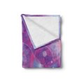 thumbnail image 2 of Abstract Soft Flannel Fleece Throw Blanket, Floral Dreamlike Composition with Romantic Lilies Little Dots Swirls, Cozy Plush for Indoor and Outdoor Use, 50" x 60", Violet Pink Pale Blue, by Ambesonne, 2 of 5