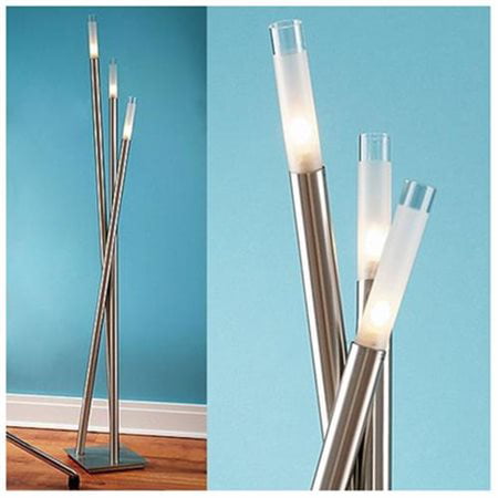 Icicle Floor Lamp with Brushed Metal Nickel Arms