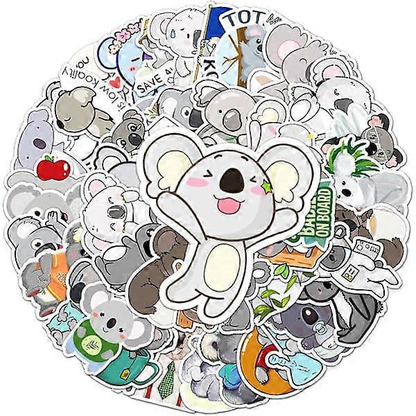 50-Pack Koala Bear Waterproof Vinyl Stickers - Suitable for Laptops, Suitcases, Notebooks, Phones, Cars, Water Bottles