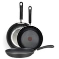 thumbnail image 1 of T-fal Professional 3-Piece Total Nonstick Thermo-Spot Heat Indicator Fry Pan Cookware Set, 8 10 12-Inch, Black, E938S374, 1 of 5