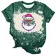 thumbnail image 2 of Puntoco Camiseta de manga corta con cuello redondo y estampado navideño a la moda para mujer, 2 of 4