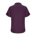 thumbnail image 4 of VERUGU Women's Casual Short Sleeve V-Neck Tunic Top Raglan Sleeve Lapel Shirts Summer Solid Classic Loose Comfy Blouse for Leggings Purple M, 4 of 7