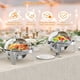 thumbnail image 5 of 6.3-quart round roll-top chafing dish buffet set con glass window, ideal para para party, wedding, banquet, y graduation event (silver), 5 of 8
