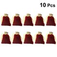 thumbnail image 2 of 10pcs Drawstring Bag Pouches Storage Bag Cloth Organizer Gift Bags for Jewelry Small Gift (Dark Red), 2 of 8