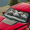 thumbnail image 3 of KUIFORTI Extra Large Windshield Sun Shade Foldable Car Front Window Sunshade for Most Cars SUV Truck Heat Blocker Visor Protector Blocks Max UV Rays and Keeps Your Vehicle Cool, Cute Pandas, 3 of 6