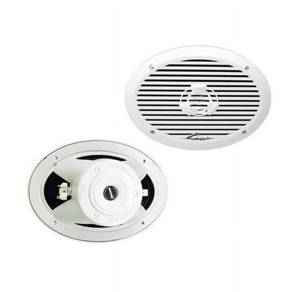 AudioPipe APSW-6932 9 In 300 Watt 2 Way Coaxial Marine Grade Speaker, White