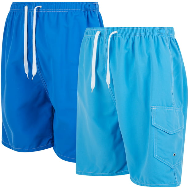 Men's Quick Dry Cargo Swim Trunks, Board Shorts with Mesh Lining, Blue ...