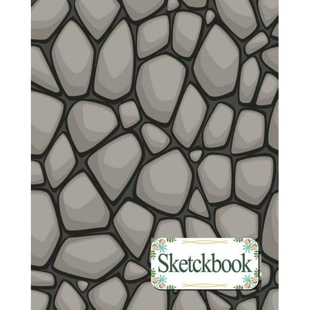 Sketchbook Cartoon Stone Texture 120 Pages of 8 X 10 Blank Paper for
