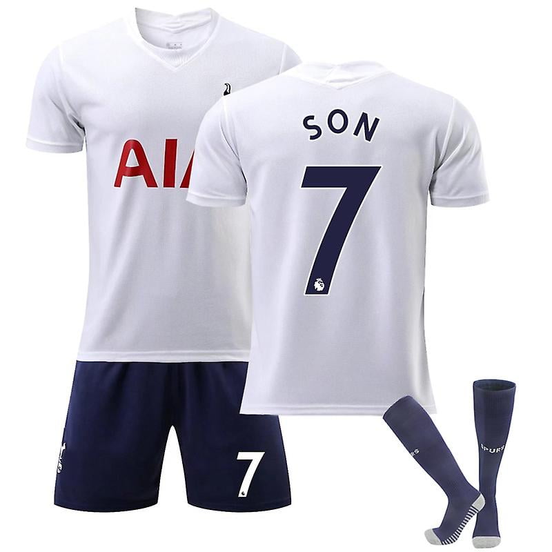 New Tottenham Home White Soccer Jersey Set No. 7 Son Heung-min T