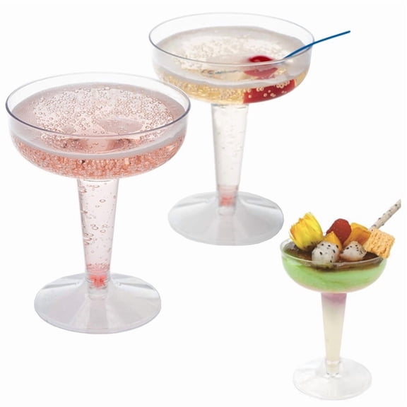 6PCS 120ML Wedding Party Plastic Wine Champagne Flute Disposable Clear GlassXAL