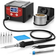Eastvolt Digital Soldering Station, 75w High Power with Precision Heat Control (392F to 896F) and Auto Cool Down, C/F Switch, 10 Minute Sleep Function, Ergonomic Soldering Iron