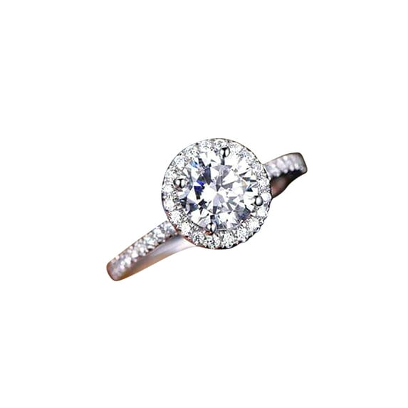 Art Deco 1.50 Carat Halo Wedding Ring in Moissanite and Moissanite with 18k Gold Plating