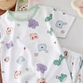 thumbnail image 4 of Staki Toddler Short Pajama Set Girls Pajamas Summer Jammies Short Sleeves Matching 2 Piece Set Trendy PJS for Little & Big Kids 3T 4T 5T Green,4-5 Years, 4 of 4