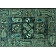 thumbnail image 1 of Ahgly Company Indoor Rectangle Oriental Turquoise Blue Industrial Area Rugs, 7' x 9', 1 of 4