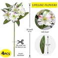 thumbnail image 2 of Alstroemeria Artificial Flowers Peruvian Lily Silk Petals 18” Long Stems Faux Bouquet, 4pcs Bundle (Yellow), 2 of 11