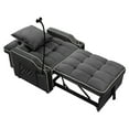 thumbnail image 5 of JERFIT 3-in-1 Convertible Velvet Sofa Bed with USB Charging, Cup Holders & Storage Pocket for Small Spaces, Black, 5 of 8