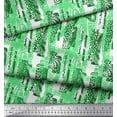 thumbnail image 2 of Soimoi Green Cotton Duck Fabric Brush Stroke & Leopard Animal Skin Print Fabric by the Yard 42 Inch Wide, 2 of 3