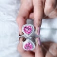 thumbnail image 5 of Rosec Jewels Lab Grown Pink Sapphire Heart Engagement Ring - 5.6 Carat - Pink Sapphire Diamond Ring - AAAA Grade Certified, 10K White Gold, US 6.00, 5 of 9