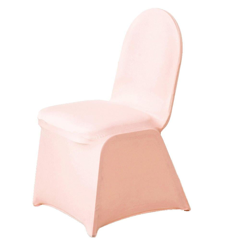 Efavormart 10PCS Blush Stretchy Spandex Fitted Banquet Chair Cover