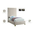 thumbnail image 2 of Meridian Furniture Via Rich Velvet Twin Bed in Cream, 2 of 5