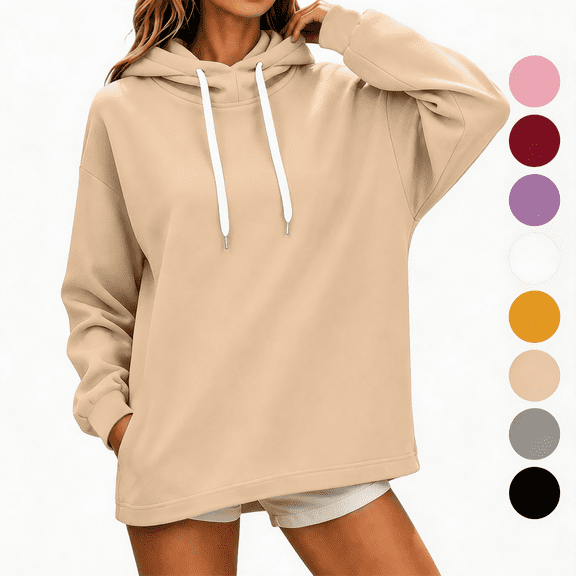 Nugftut Hoodies for Women Long Sleeve Trendy Sweatshirt Comfort Pullover with Pocket