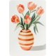 thumbnail image 1 of Jarrón naranja a rayas de acuarela con flores, letreros metálicos, decoración de pared de hojalata, 8 x 12 pulgadas, 1 of 8