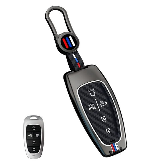 for Hyundai Key Fob Cover Case Metal Smart Key Holder Protector Compatible for Tucson Santa fe Sonata 2020-2024  5 Button