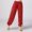 Red, variant on Girls Sequin Harem Pants Performance Glitter Sparkle High Waist Tapered Pants Dance Birthday Festival Party Pants