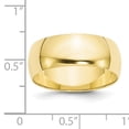 thumbnail image 3 of 10K Yellow Gold 8mm Light Weight Half Round Band Ring Size 9.5, 3 of 7