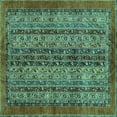 thumbnail image 1 of Ahgly Company Machine Washable Indoor Square Abstract Turquoise Blue Modern Area Rugs, 8' Square, 1 of 4