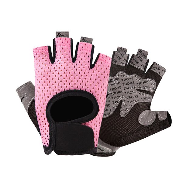 Guantes de Fitness para gimnasio para mujer, almohadilla antideslizante de medio dedo, transpirable, para levantamiento de pesas, equipo de ejercicio deportivo Fivean Guantes deportivos