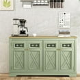 thumbnail image 2 of Pemberly Row 57.5" Farmhouse Sideboard Buffet Cabinet with 4 Glass Doors - Green, 2 of 12