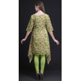 thumbnail image 4 of Bimba Green Ranunculus With Bunch Floral Women Kurtas Ethnic Printed Asymmetric Summer Wear Tops For Women X-Large, 4 of 6